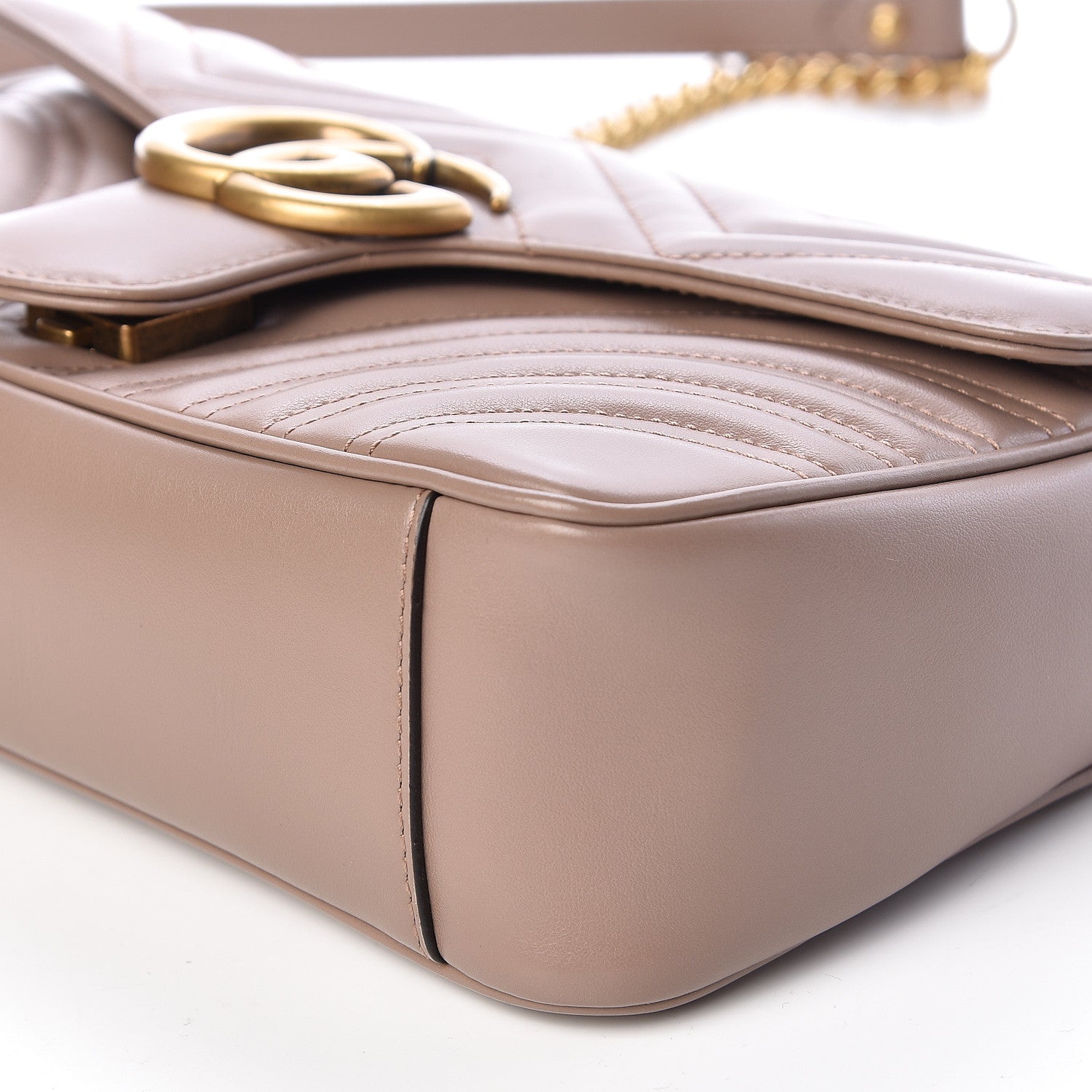 Gucci Calfskin Matelasse Small GG Marmont Shoulder Bag Porcelain Rose 9 of 11