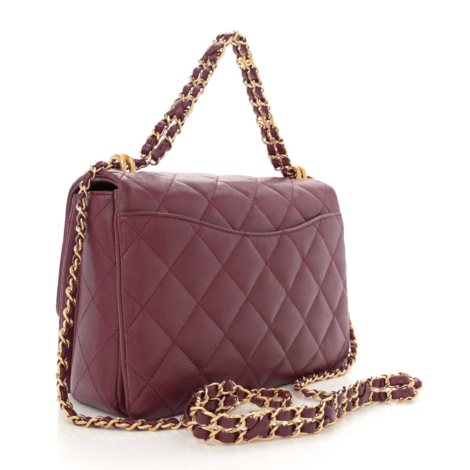 Chanel Caviar Quilted Coco First Flap Burgundy 3 of 10