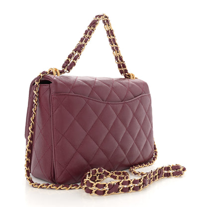 Chanel Caviar Quilted Coco First Flap Burgundy 3 of 10