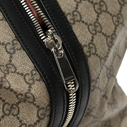 Gucci GG Supreme Monogram Selleria Calfskin Carry On Duffle With Wheels Beige Ebony Black 13 of 14