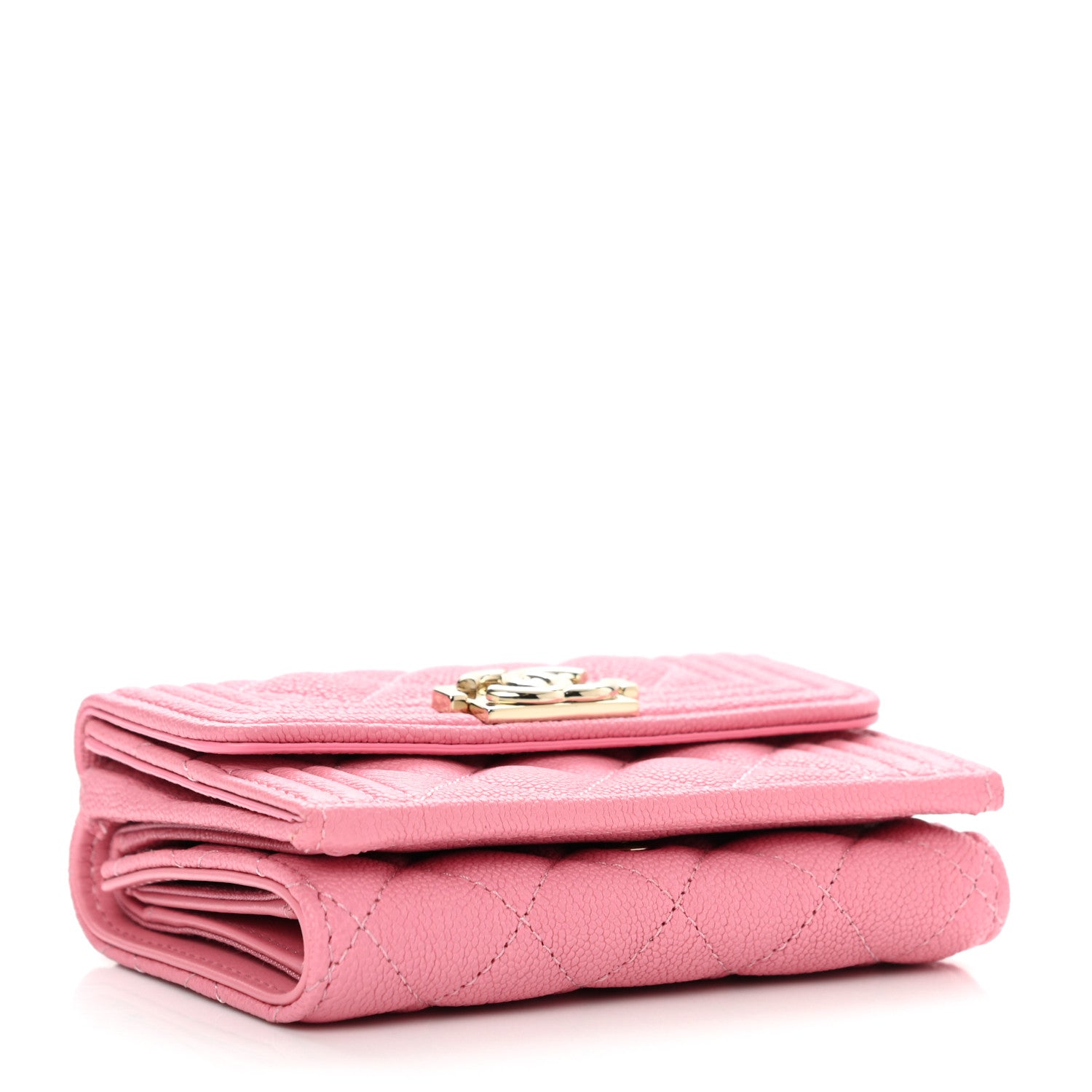Chanel Caviar Quilted Small Boy Flap Wallet Pink 4 of 10