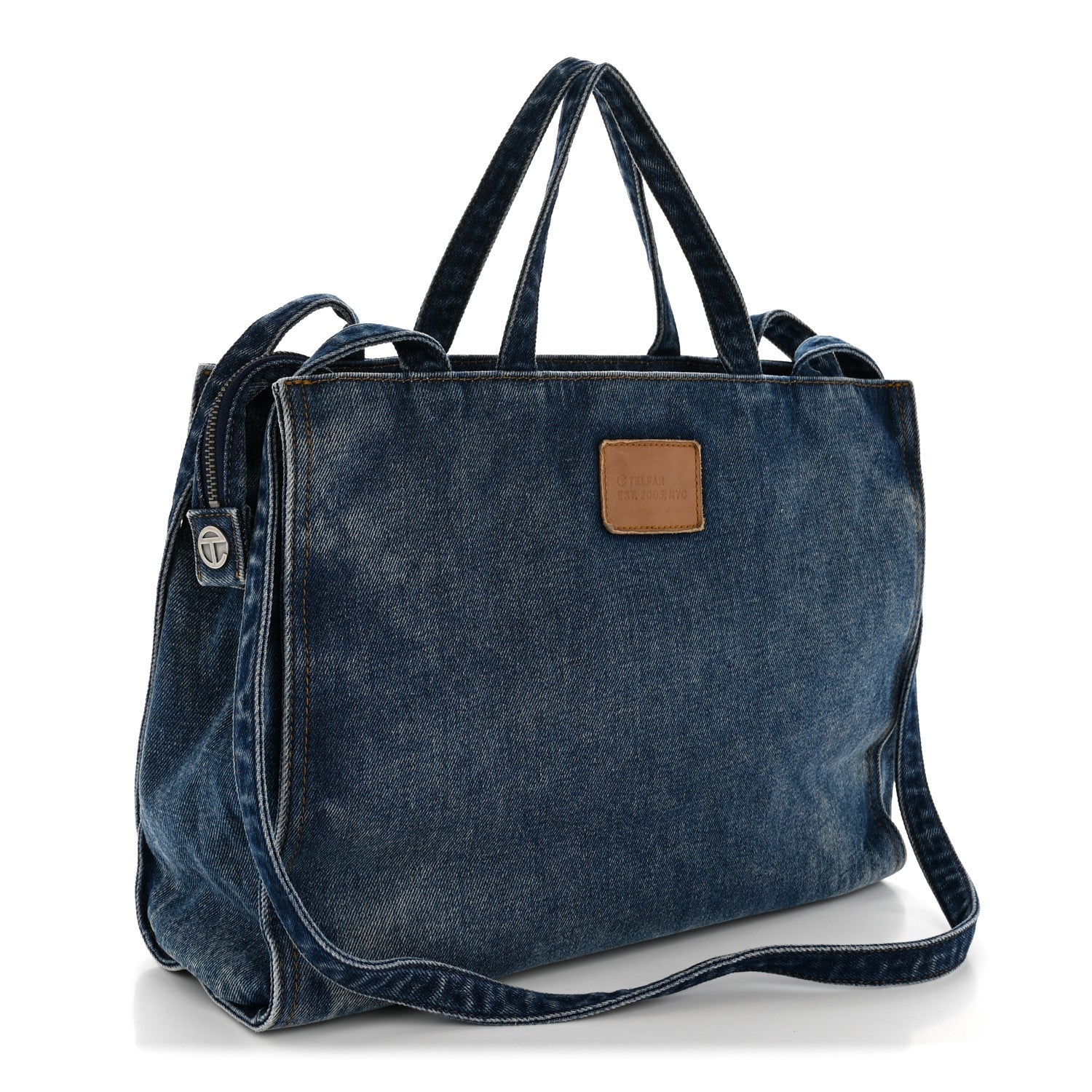Telfar Denim Medium Shopping Bag Blue 3 of 10
