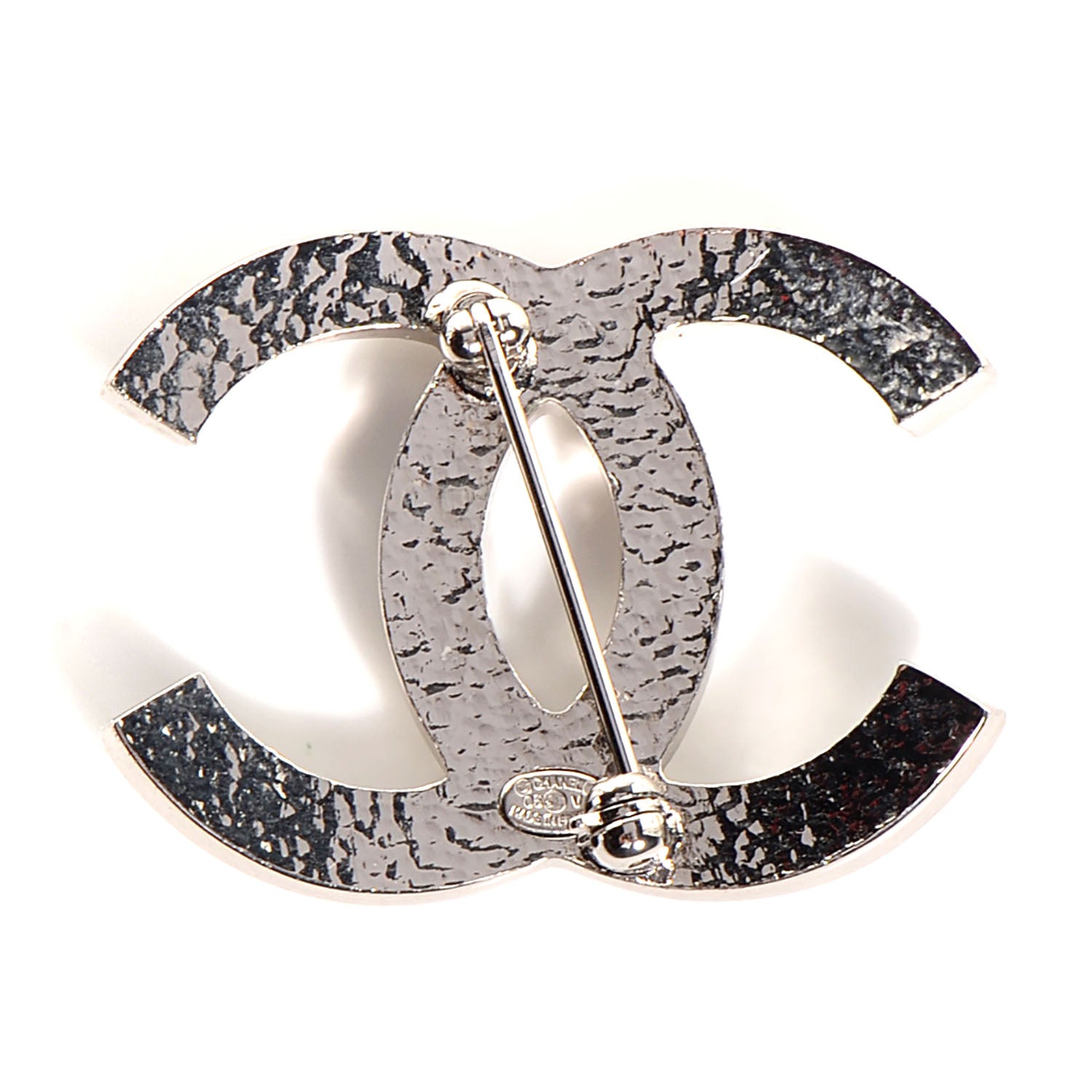 Chanel CC Pearl Brooch Pin Silver 5 of 7
