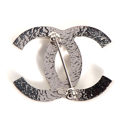 Chanel CC Pearl Brooch Pin Silver 5 of 7