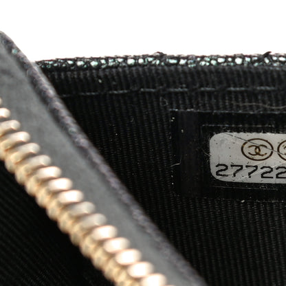 Chanel Iridescent Caviar Quilted Classic Pouch With Handle Black 7 of 11