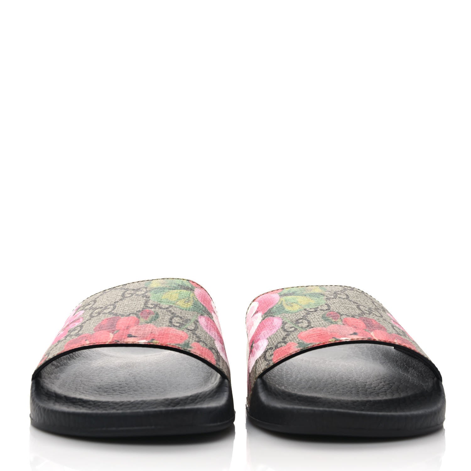 Gucci GG Supreme Monogram Blooms Slide Sandals 37 Beige Multicolor 2 of 8