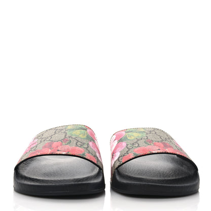 Gucci GG Supreme Monogram Blooms Slide Sandals 37 Beige Multicolor 2 of 8
