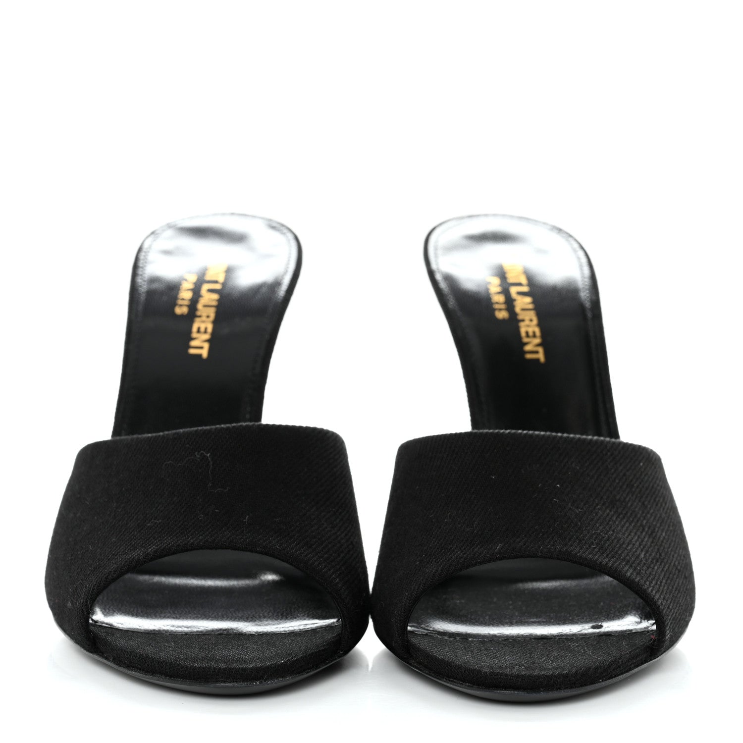 Saint Laurent Denim La 16 Mule Sandals 37.5 Black 2 of 8