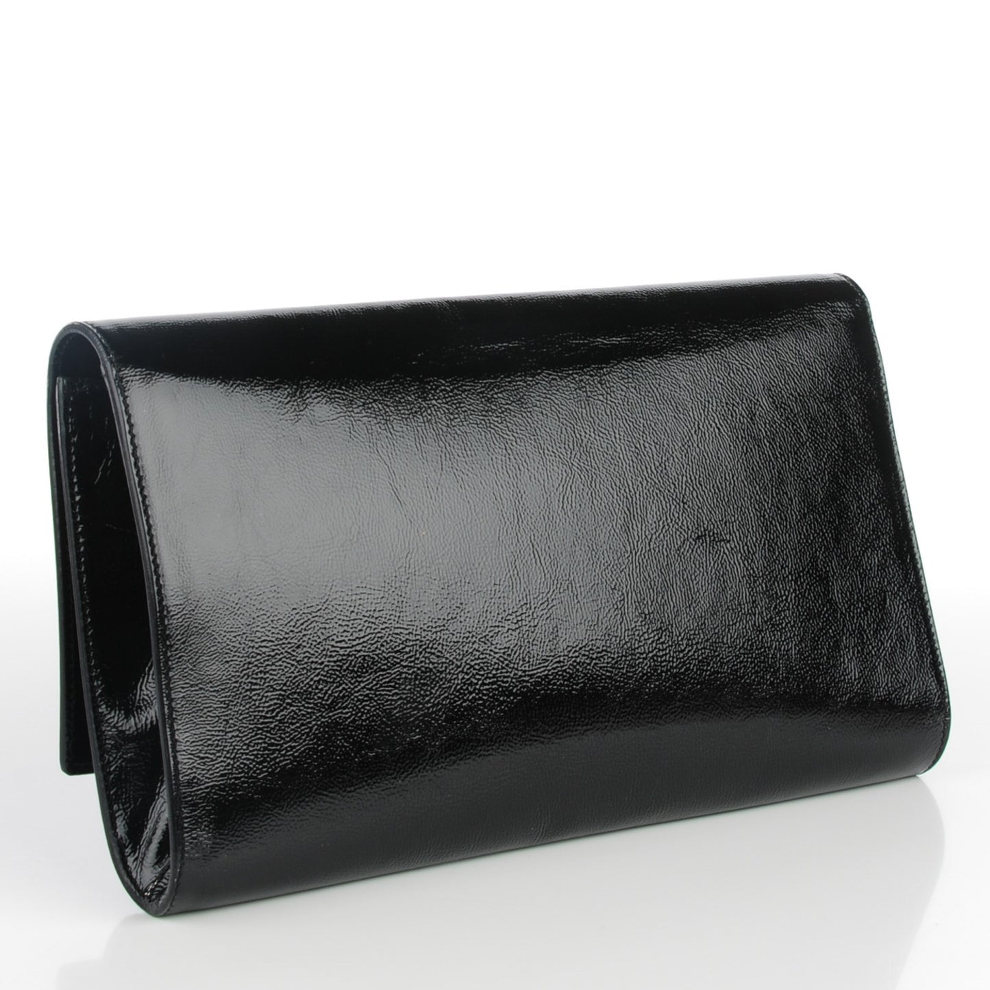 Textured Patent Monogram Large Belle De Jour Clutch Black