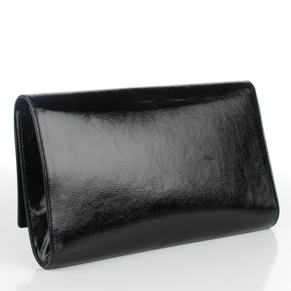 Saint Laurent Textured Patent Monogram Large Belle De Jour Clutch Black 3 of 7