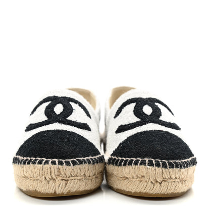Chanel Terry Cloth CC Espadrilles 36 Silver Black 2 of 10