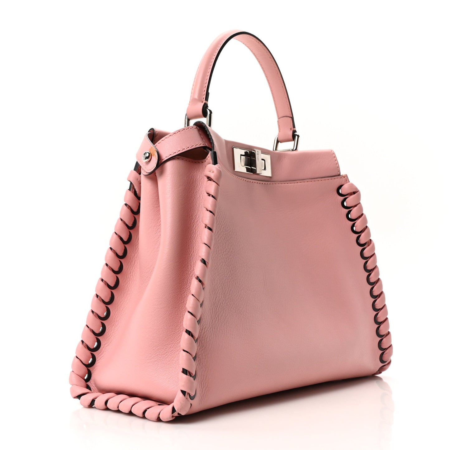 Vitello Seta Lace Up Medium Peekaboo Iconic Satchel Bubblegum