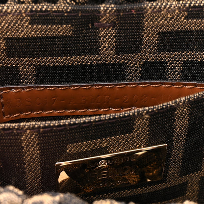Fendi Fabric Jacquard FF 1974 Woven Knotted Mini Baguette Tobacco Moro 7 of 11