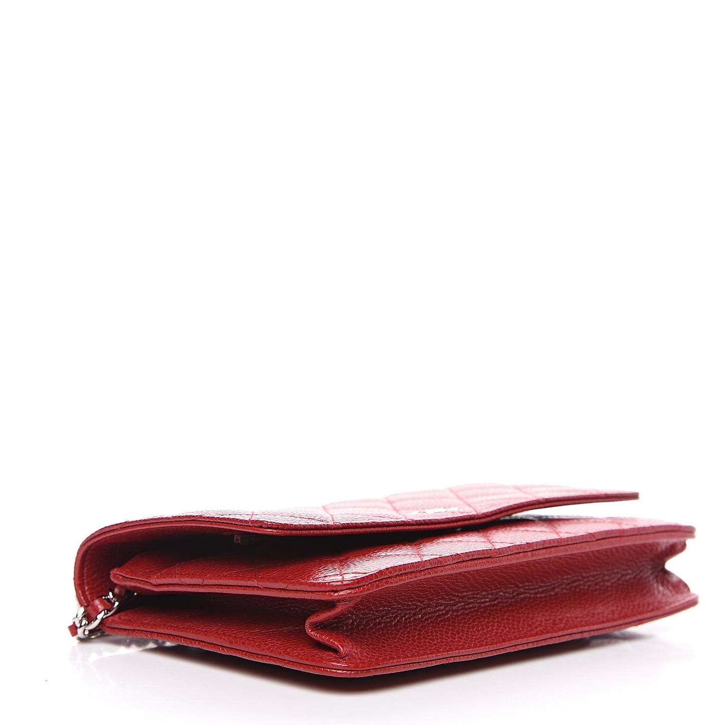 Caviar Quilted Wallet On Chain WOC Dark Red