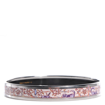 Hermes Enamel Printed Narrow Forest Animals Bracelet 65 Pink 3 of 6