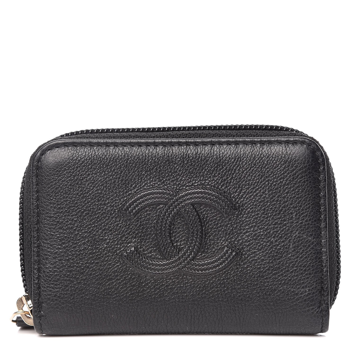 Chanel Calfskin Timeless CC Zip Around Coin Purse Black 1 of 10