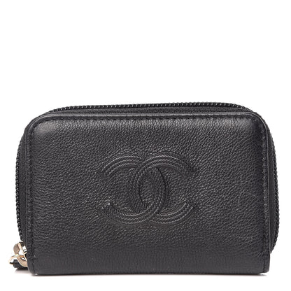 Chanel Calfskin Timeless CC Zip Around Coin Purse Black 1 of 10