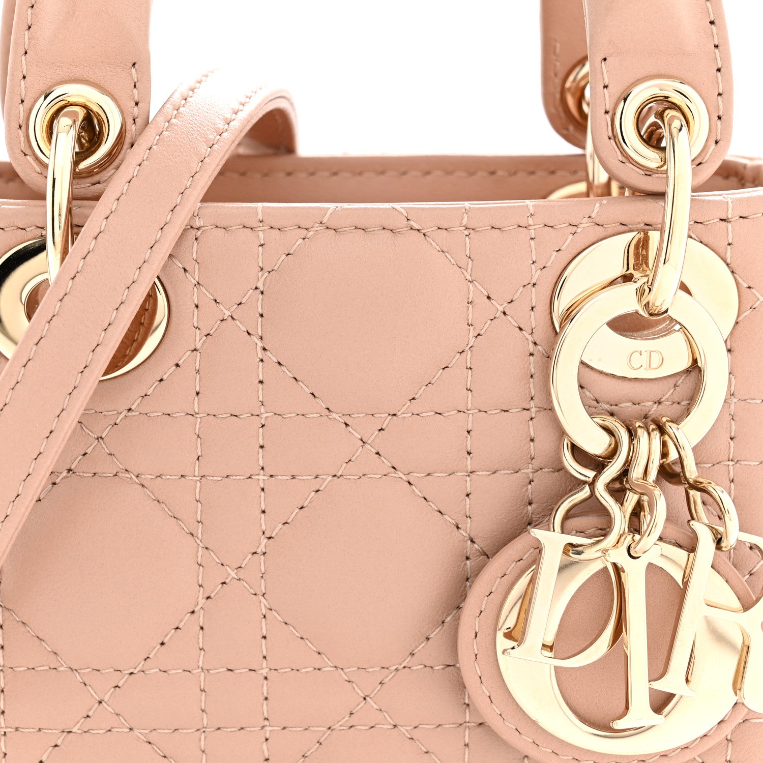 Christian Dior Lambskin Cannage Micro Lady Dior Rose Des Vents 8 of 11