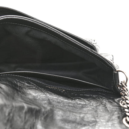 Saint Laurent Crinkled Lambskin Matelasse Monogram Baby Niki Chain Satchel Black 5 of 13