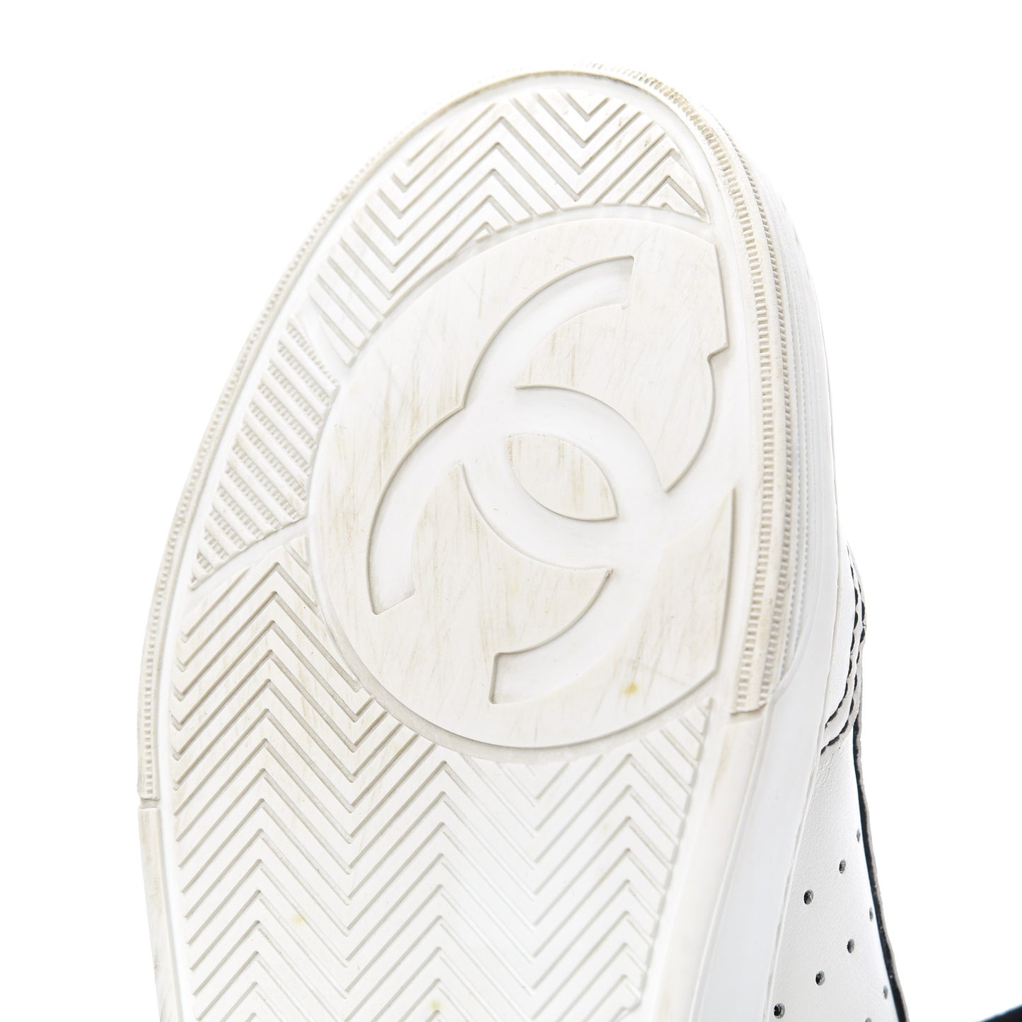 Calfskin Womens Logo Sneakers 39 White Black