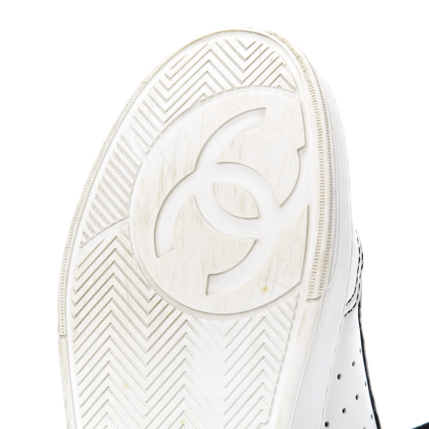 Chanel Calfskin Womens Logo Sneakers 39 White Black 16 of 23