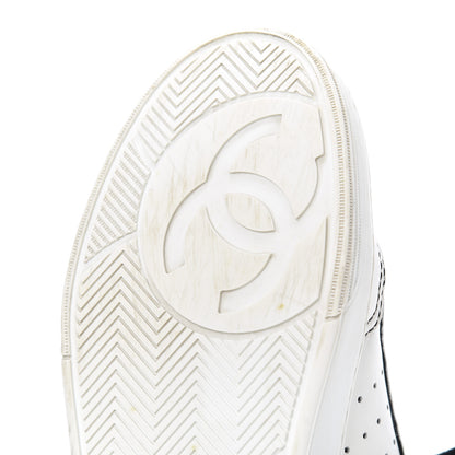 Chanel Calfskin Womens Logo Sneakers 39 White Black 16 of 23