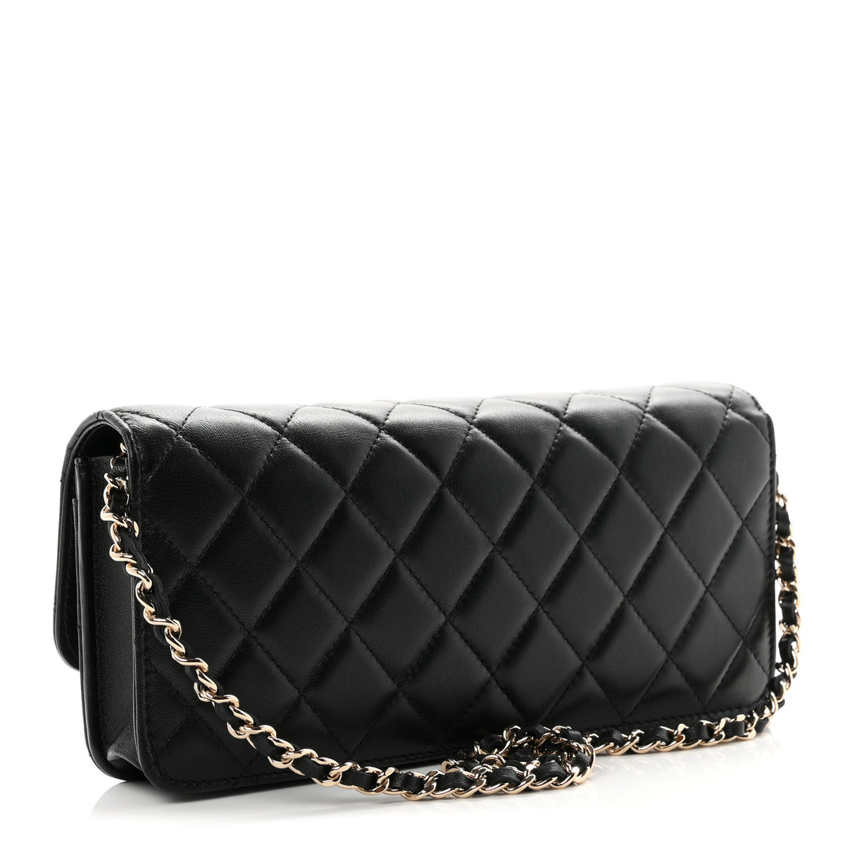 Chanel Lambskin Quilted Pearl CC Flap Clutch Black 3 of 11