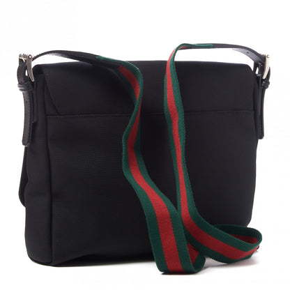 Gucci Techno Canvas Web Large Flap Messenger Bag Black 2 of 8