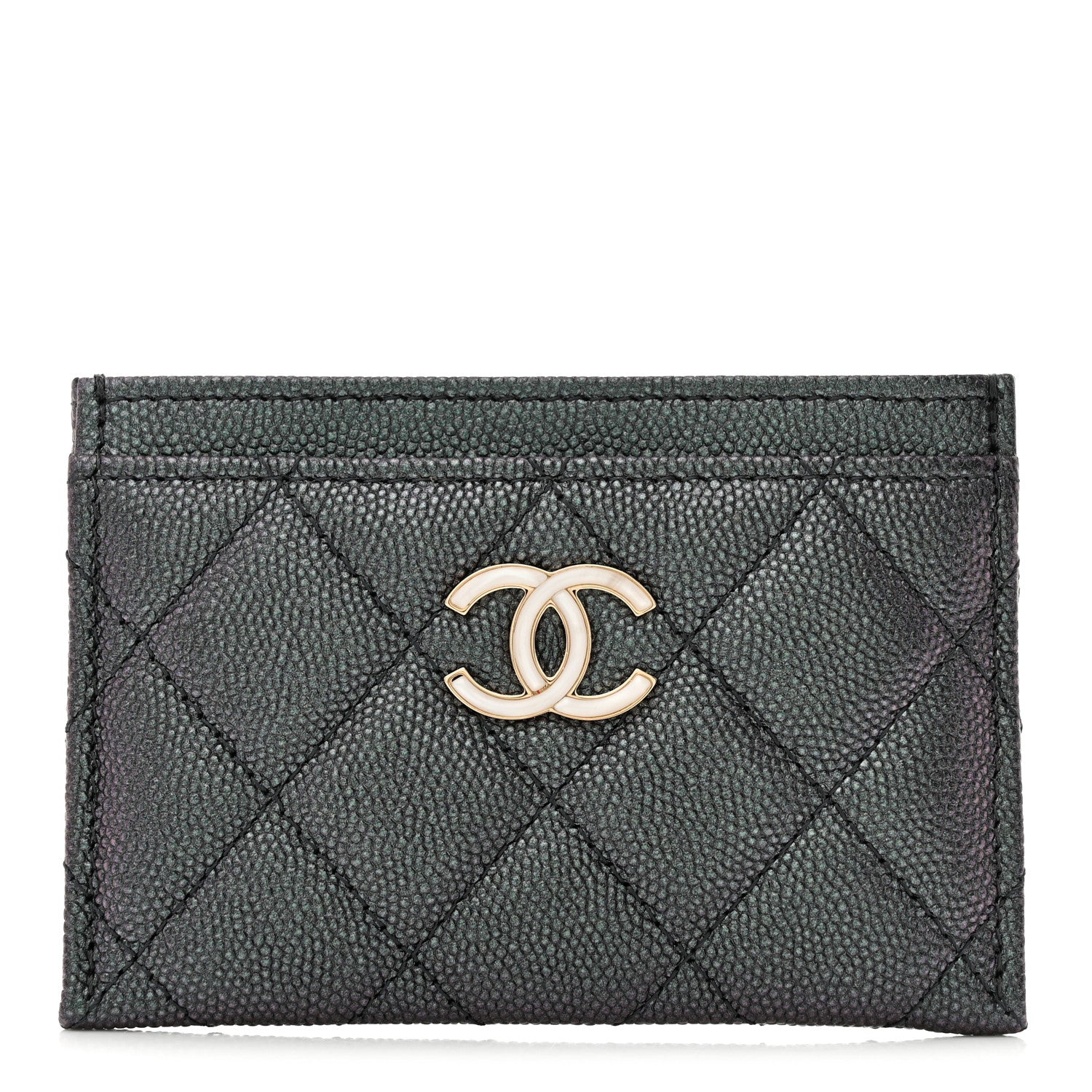 Chanel Iridescent Caviar Quilted Card Holder Black 1 of 8