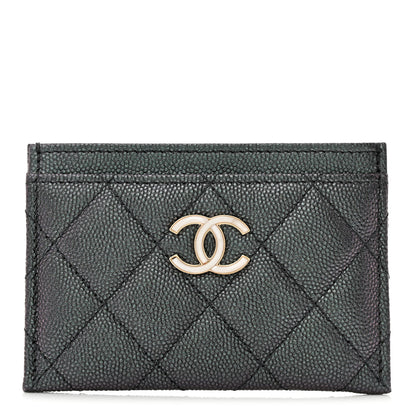 Chanel Iridescent Caviar Quilted Card Holder Black 1 of 8