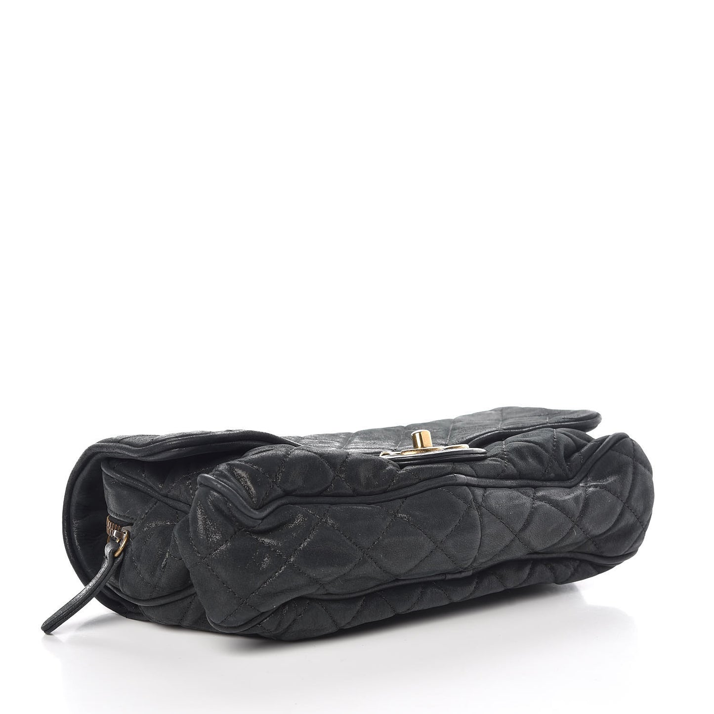 Iridescent Calfskin Quilted Small Shiva Flap Black