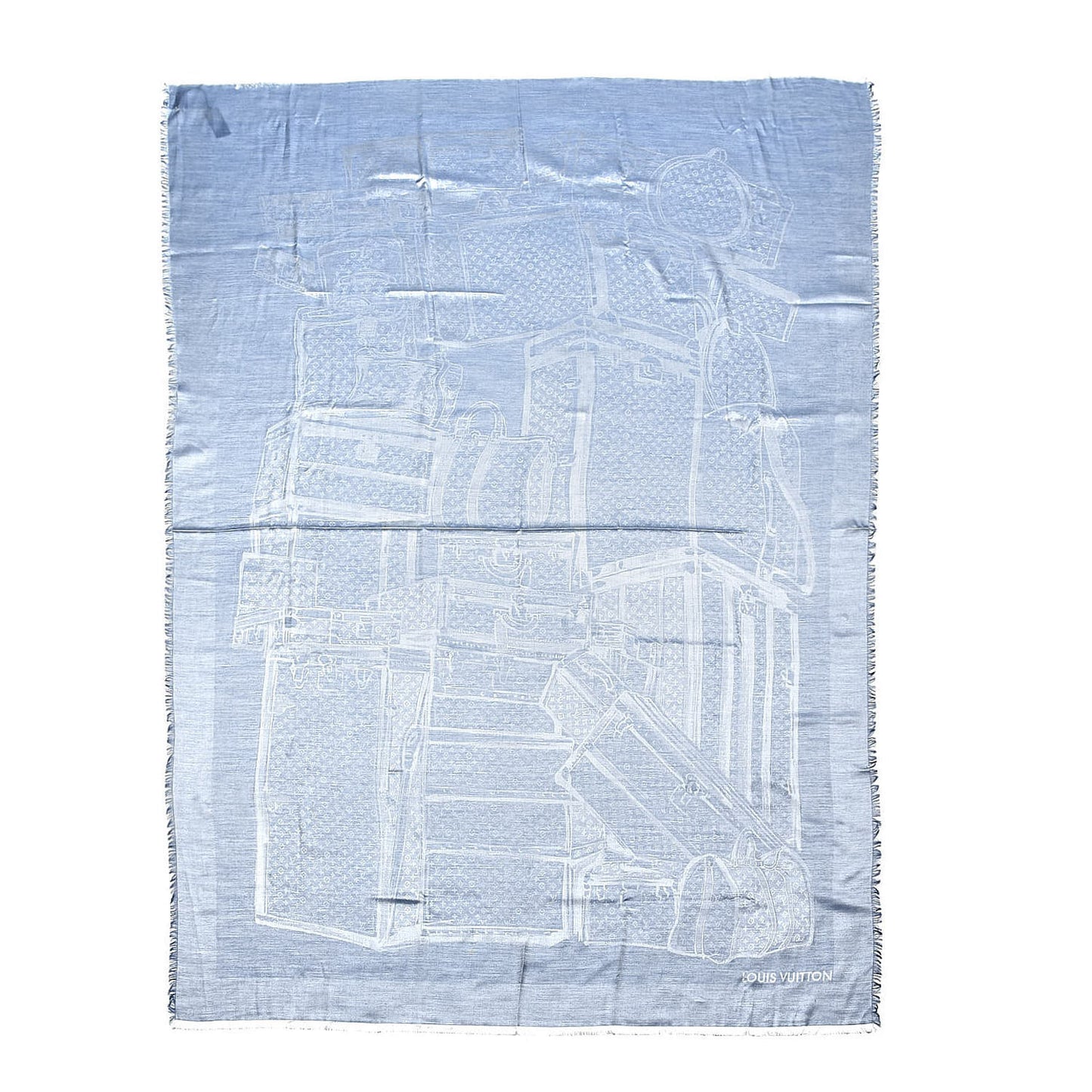 Cashmere Silk Steamer Shawl Blue