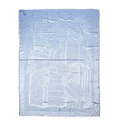 Louis Vuitton Cashmere Silk Steamer Shawl Blue 1 of 3