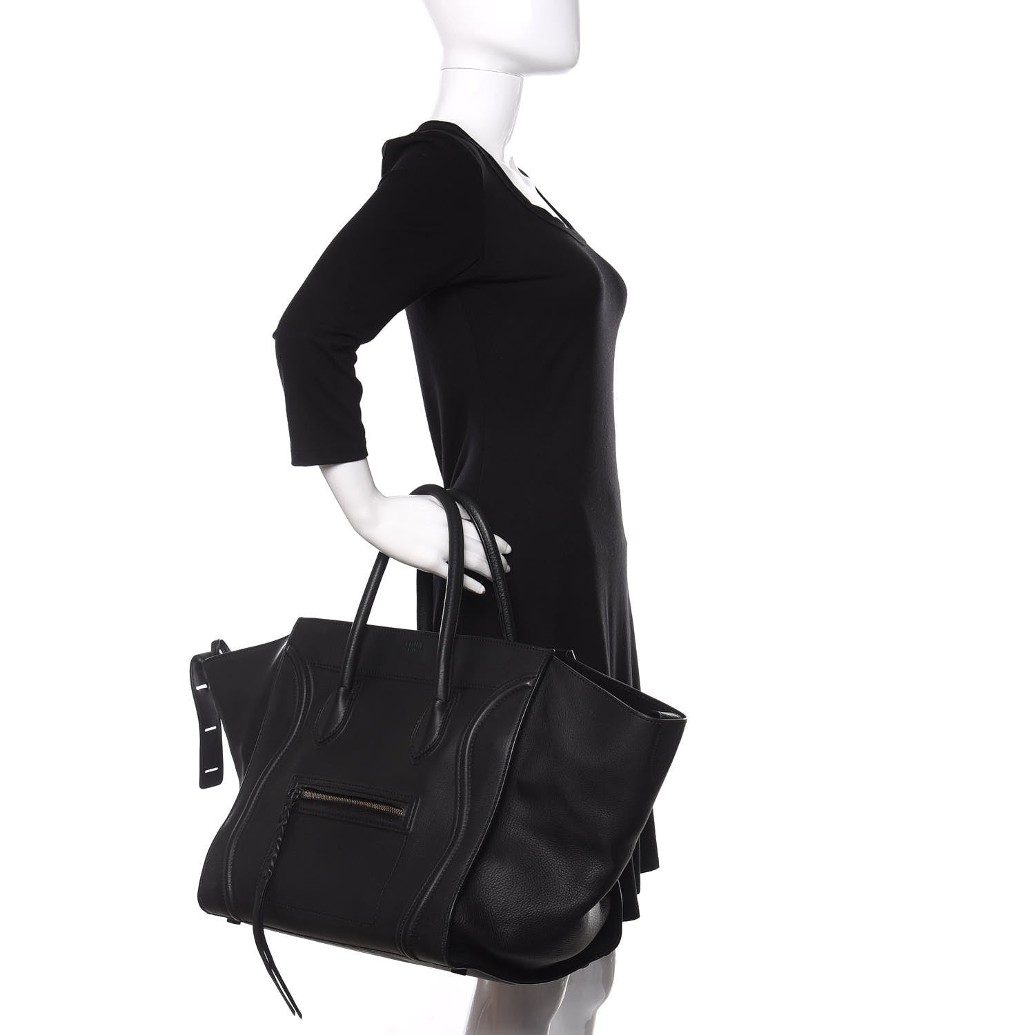 Celine Supple Calfskin Large Phantom Luggage Black 2 of 13