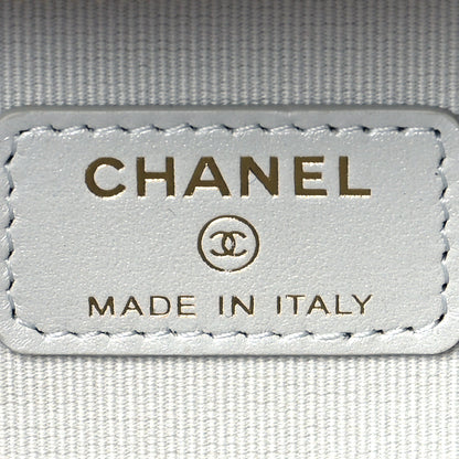 Chanel Metallic Lambskin Quilted Top Handle Vanity Case Silver 6 of 11