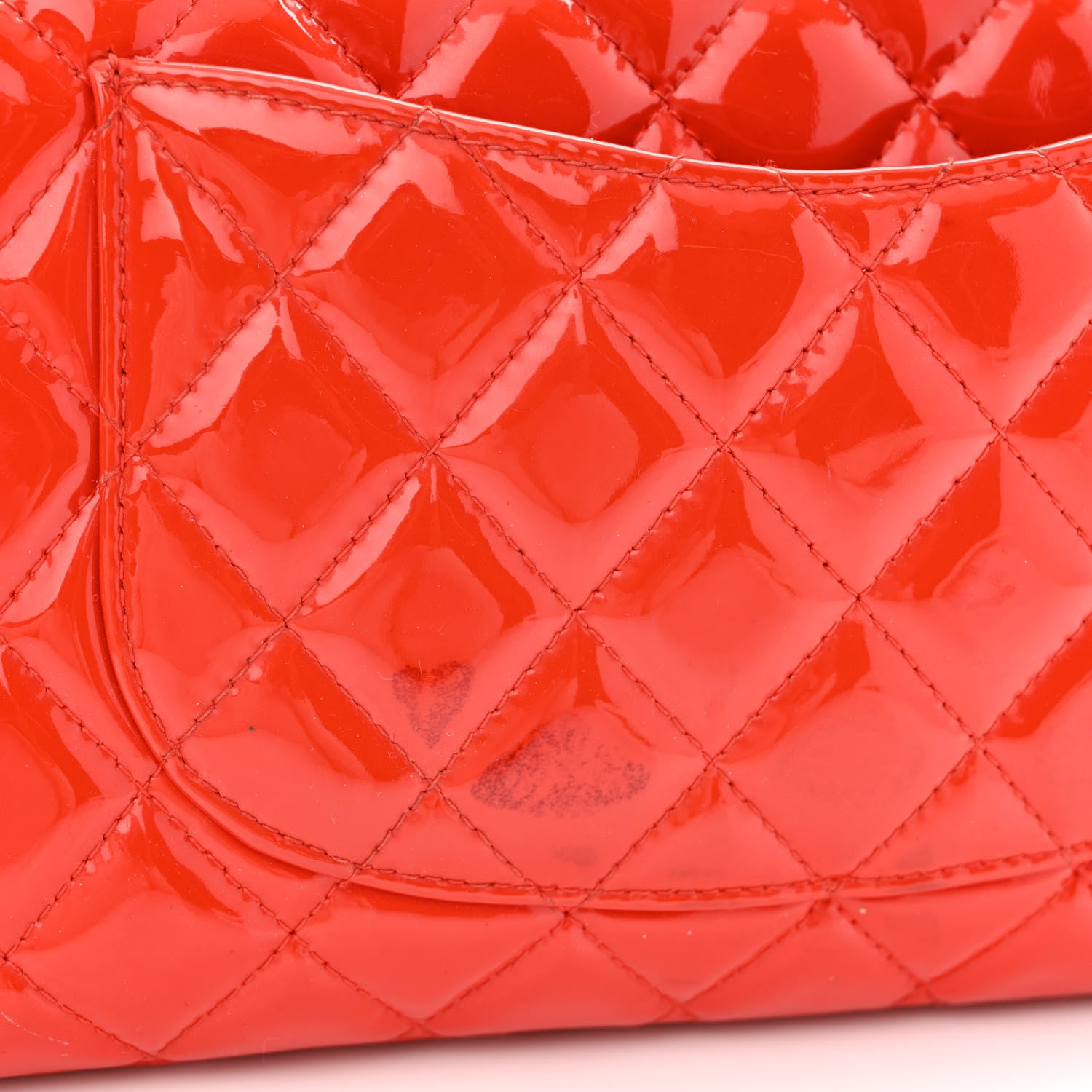 Chanel Patent Calfskin Quilted Medium Double Flap Red 15 of 18