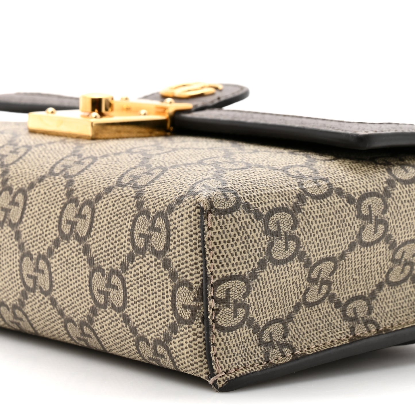 GG Supreme Monogram Calfskin Mini Ophidia Top Handle Bag Beige Ebony New Acero