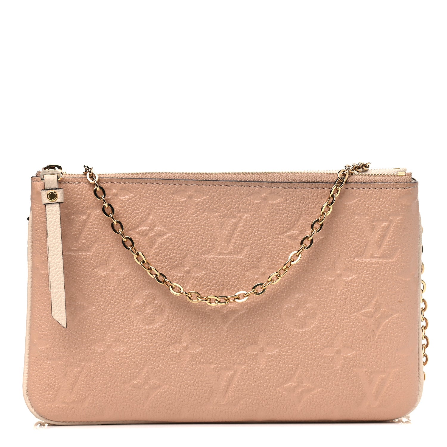 Louis Vuitton Empreinte Double Zip Pochette Beige Rose Creme 1 of 9