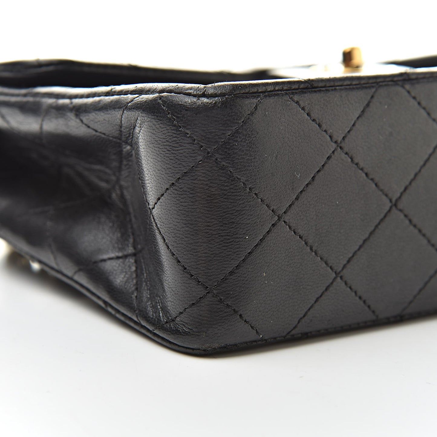 Lambskin Quilted Mini Square Flap Bag Black