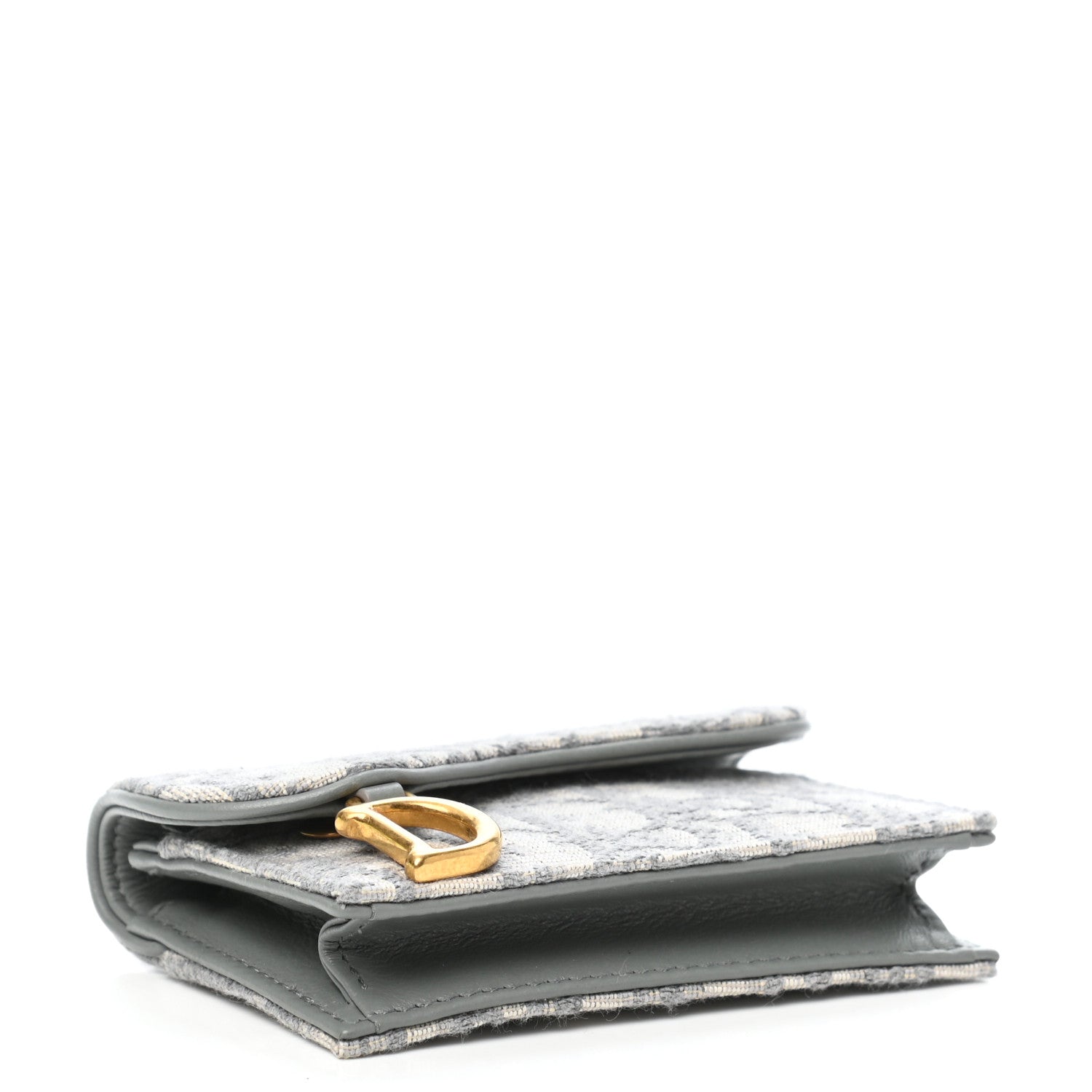 Christian Dior Oblique Saddle Card Holder Gray 4 of 8