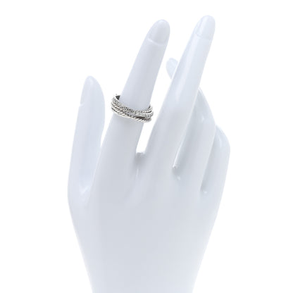 David Yurman Sterling Silver 14K White Gold Diamond 11mm Wide Crossover Cable Ring 58 8.5 2 of 4