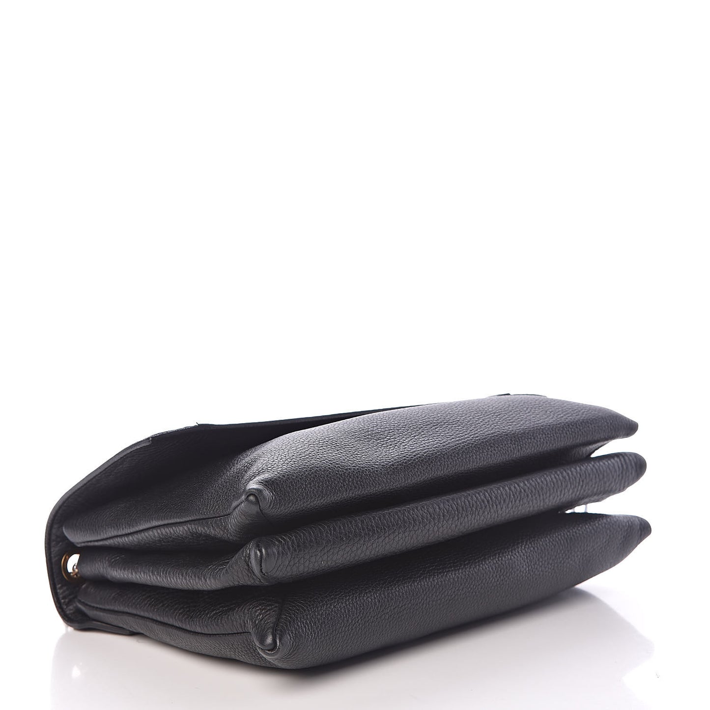 Ostrich Calfskin Embossed Medium Sugar Flap Shoulder Bag Black Blue