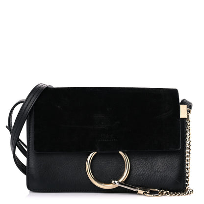 Chloe Suede Calfskin Small Faye Shoulder Bag Black 1 of 18