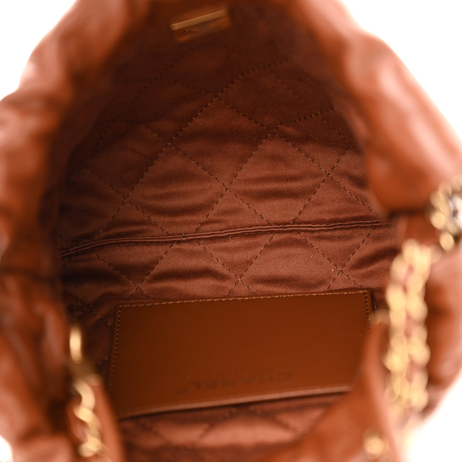 Chanel Shiny Calfskin Quilted Mini Chanel 22 Light Brown 5 of 10