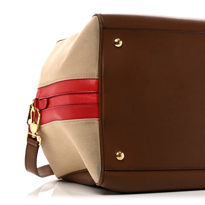 Burberry Smooth Calfskin Canvas Medium Cube Bowling Bag Malt Brown 8 of 9