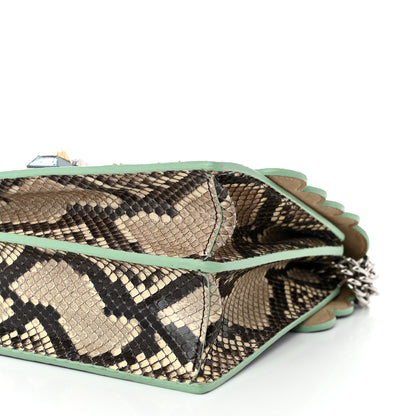 Fendi Snakeskin Scalloped Studded Kan I Shoulder Bag Borchie Borchie Pavone Makeup 10 of 10