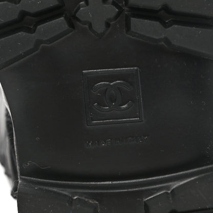 Chanel Calfskin Motorcycle Zipper Boots 38.5 Black 6 of 8