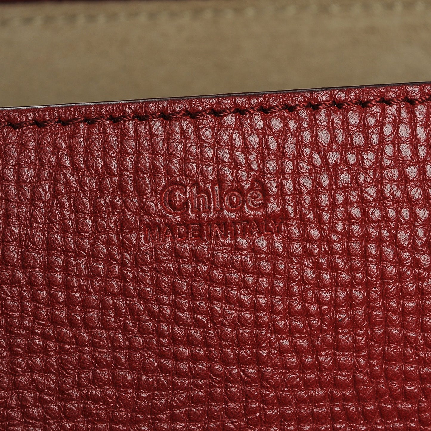 Grained Calfskin Lambskin Drew Shoulder Bag Red