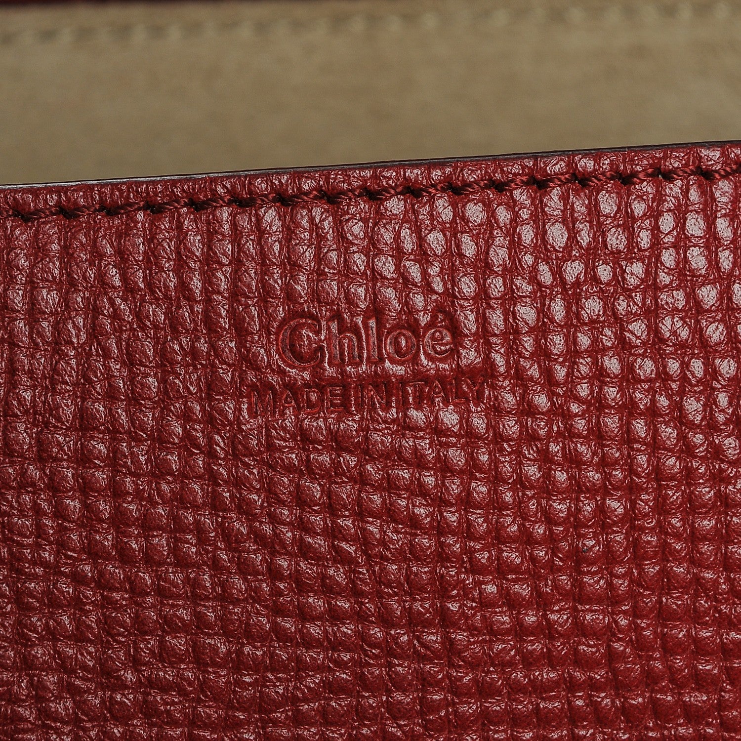 Chloe Grained Calfskin Lambskin Drew Shoulder Bag Red 6 of 7