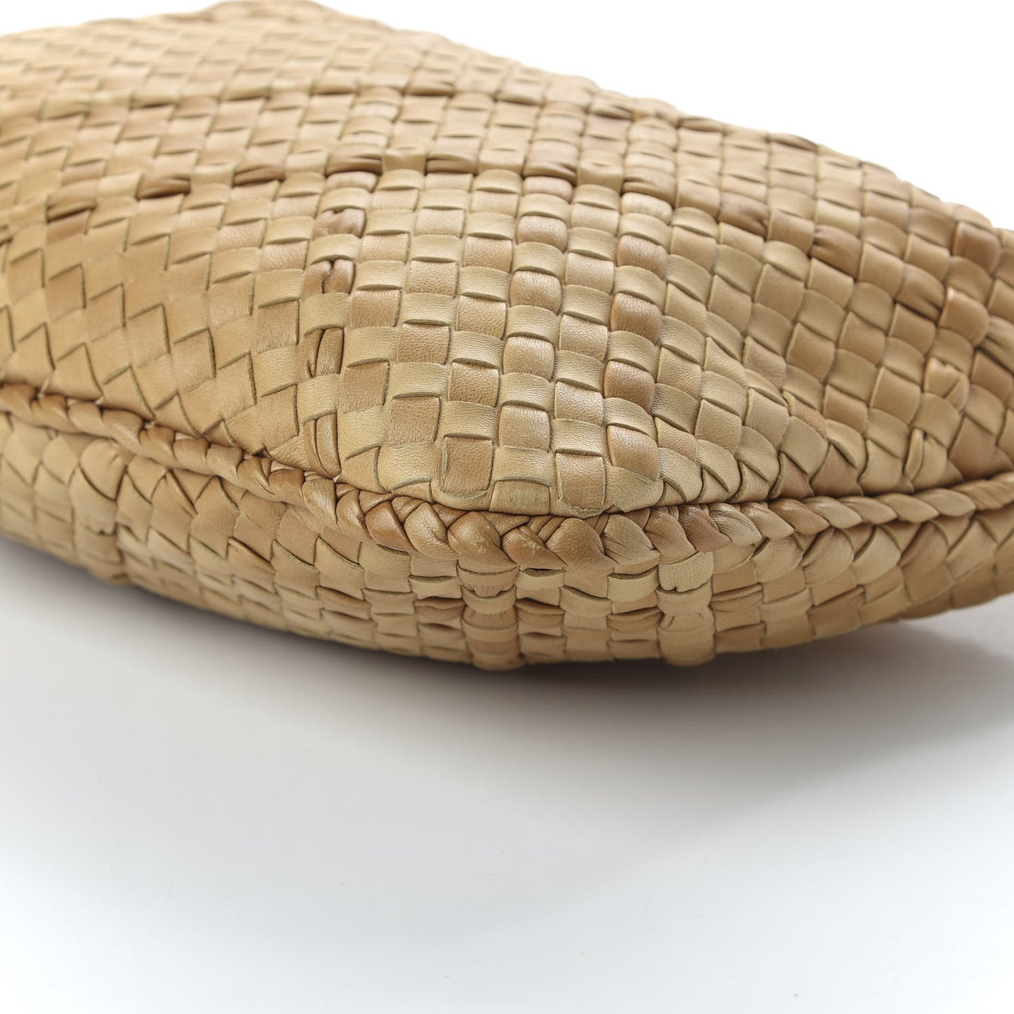 Nappa Intrecciato Medium Nuvolato Veneta Hobo Paille